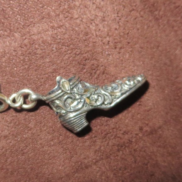 ❤️925 Sterling CAROLYN POLLACK Relios Western Cowboy Boots 5 Charm Bracelet - Picture 6 of 9